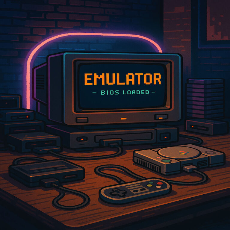 Retro Gaming Setup mit Emulator BIOS Fokus