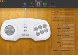 Screenshot der macOS Bluetooth-Einstellungen mit verbundenem PS4-Controller für OpenEmu