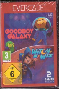 Evercade Goodboy Galaxy and WitchnWiz Cartridge #35 Frontcover